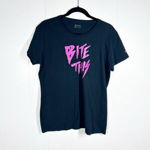 Reebok  Black Bite This Graphic Short Sleeve Tee Large